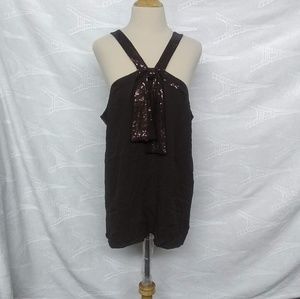 Tory Burch Betty Brown Sequin Tank Top.